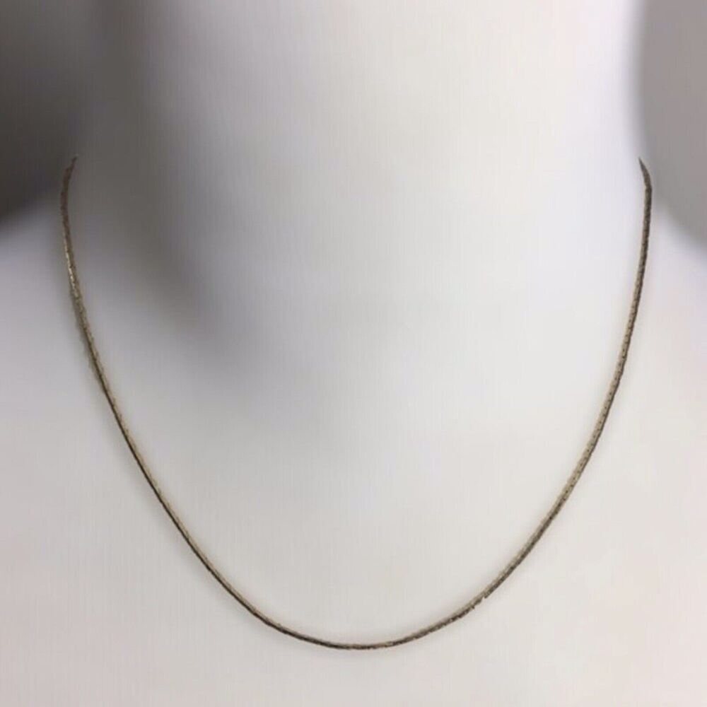 Vintage Gold Tone Dainty Triangle Link Necklace Unsigned Costume Jewelry Retro